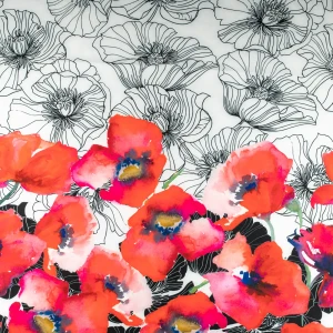 Konsultacje z krawcową - Barbie marchiano wzór kwiaty tło ecru border jednostronny TextileClub 