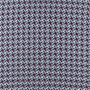 Konsultacje z krawcową - Tkanina szyfon wzór geometeyczny kolor granatowy TextileClub 