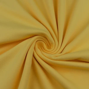 Konsultacje z krawcową - Dzianina bawełniana organiczna kolor żółty TextileClub 