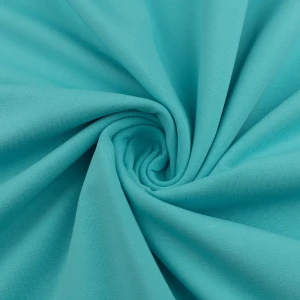 Konsultacje z krawcową - Dzianina bawełniana organiczna kolor turkusowy TextileClub 