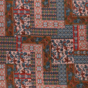 Konsultacje z krawcową - Tkanina szyfon wzór orientalny kolor różowy TextileClub 