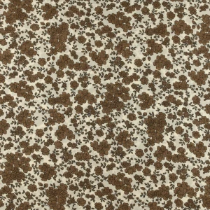 Konsultacje z krawcową - Tkanina szyfon wzór brązowe kwiatki kremowe tło TextileClub 