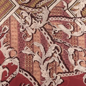 Konsultacje z krawcową - Tkanina szyfon wzór orientalny w odcieniach różowego TextileClub 