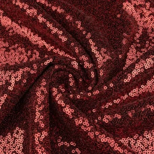 Konsultacje z krawcową - Dzianina cekiny - bordowa TextileClub 