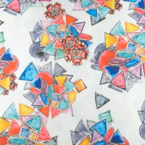 Konsultacje z krawcową - Tkanina silki wzór diamenty tło ecru TextileClub 