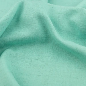 Konsultacje z krawcową - Len materiał kolor turkusowy TextileClub 