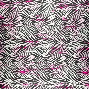 Konsultacje z krawcową - Tkanina satyna lycra wzór cavalli zebra róż TextileClub 