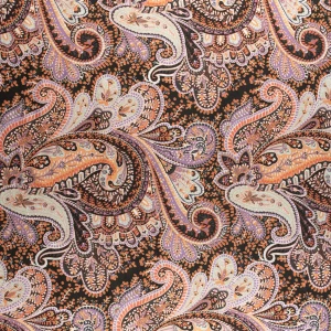 Konsultacje z krawcową - Dzianina zamsz wzór orientalny tło czarne TextileClub 