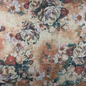 Konsultacje z krawcową - Dzianina w kwiaty odcienie brązu TextileClub 
