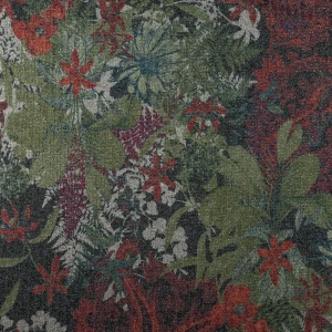 Konsultacje z krawcową - Dzianina swetrowa lureks wzór kwiaty kolor bordowy TextileClub 
