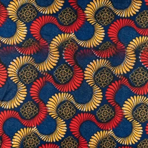 Konsultacje z krawcową - Dzianina jersey ity kimo w kwiaty kolor niebieski TextileClub 