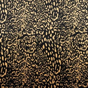 Konsultacje z krawcową - Dzianina welurowa soft wzór lampart kolor żółty i khaki TextileClub 