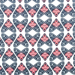 Konsultacje z krawcową - Popelina materiał w serca kolor granatowy TextileClub 