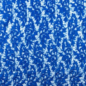 Konsultacje z krawcową - Koronka materiał w kwiaty kolor chabrowy TextileClub 