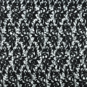 Konsultacje z krawcową - Koronka materiał w kwiaty kolor czarny TextileClub 