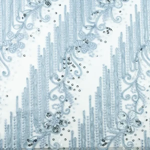 Konsultacje z krawcową - Koronka materiał w kwiaty kolor popielaty TextileClub 