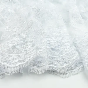 Konsultacje z krawcową - Koronka materiał w kwiaty kolor biały TextileClub 