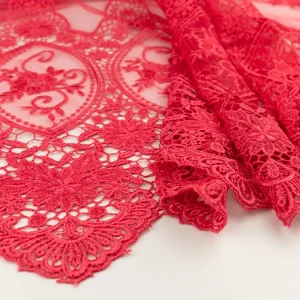 Koronka materiał w kwiaty kolor cukierkowy TextileClub 