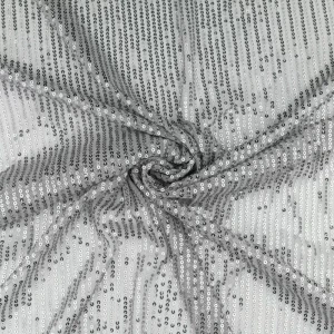 Cekiny na siatce kolor szary TextileClub 