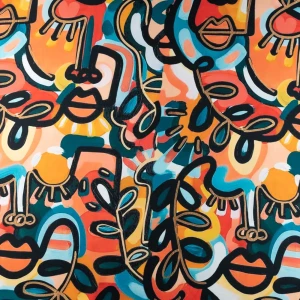 Tkanina wiskoza twill wzór pablo picasso TextileClub 