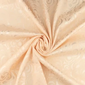 Tkanina żakard wzór kwiaty kolor pastelowa morela TextileClub 