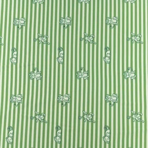 Dzianina bawełniana organiczna wzór małpki kolor zielony TextileClub 