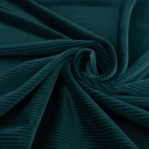 Welur velvet soft, prążkowany, brudny turkusowy TextileClub 