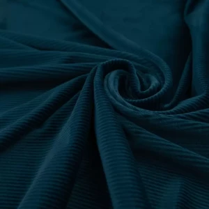 Welur velvet soft, prążkowany, ciemny turkusowy TextileClub 