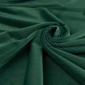 Welur velvet soft, prążkowany, ciemny zielony TextileClub 