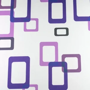 Tkanina na zasłony wzór geometryczny kolor fioletowy TextileClub 