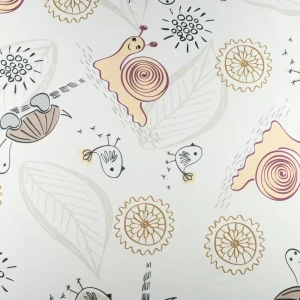 Tkanina na zasłony wzór zwierzęta kolor ecru TextileClub 