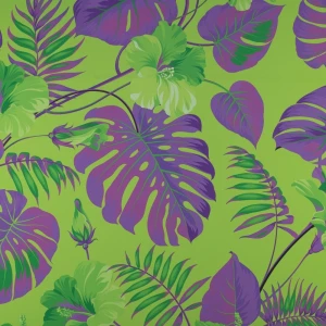 Tkanina wiskoza twill wzór monstera kolor zielony TextileClub 