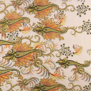 Tkanina szyfon wzór orientalny kolor jasny różowy TextileClub 