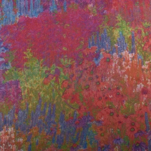 Tkanina szyfon kreszowany wzór kwiaty kolor różowo fioletowy TextileClub 