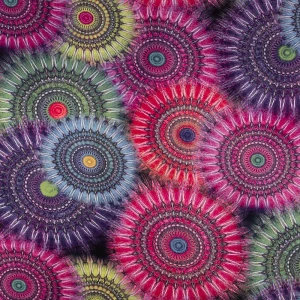 Dzianina wiskozowa wzór abstrakcyjna mandala kolor różowy TextileClub 