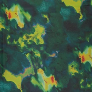 Tkanina szyfon wzór abstrakcyjny kolor zielony TextileClub 