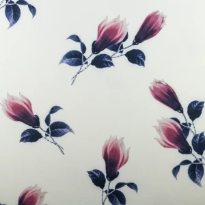 Dzianina jersey ity wzór kwiaty kolor zgaszony biały TextileClub 