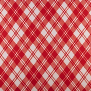 Dzianina jersey ity wzór geometryczny kolor biało czerwony TextileClub 