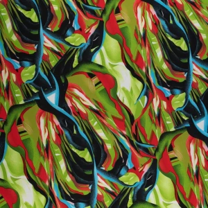 Dzianina jersey ity wzór abstrakcyjny kolor niebiesko zielony TextileClub 