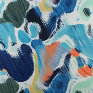 Dzianina jersey ity wzór abstrakcyjny kolor granatowo niebieski TextileClub 