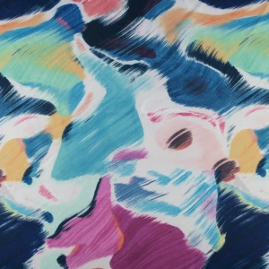 Dzianina jersey ity wzór abstrakcyjny kolor fioletowo granatowy TextileClub 