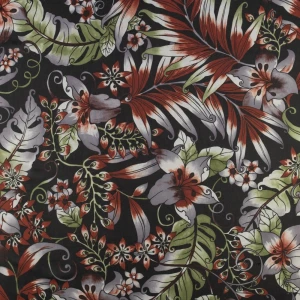Tkanina szyfon wzór kwiaty kolor czarny TextileClub 