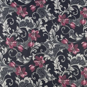 Tkanina szyfon wzór ornamenty kolor granatowy TextileClub 