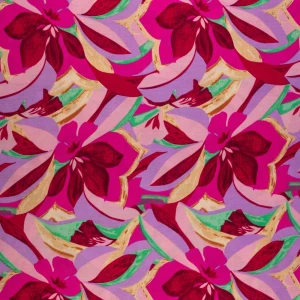 Tkanina wiskoza wzór kwiaty kolor fioletowy TextileClub 