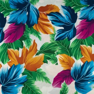 Tkanina wiskoza wzór kwiaty kolor zgaszony biały TextileClub 