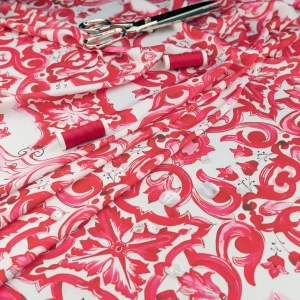 Szyfon jedwabny majolica różowy TextileClub 