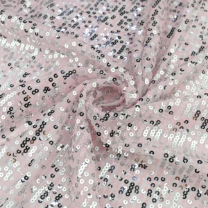 Cekiny na sukienki różowo srebrny TextileClub 