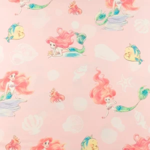 Dresówka pętelka wzór syrenka kolor różowy TextileClub 