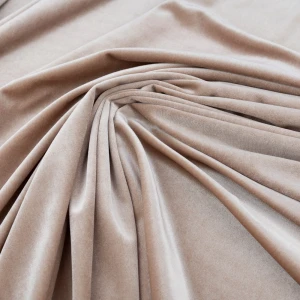 Konsultacje z krawcową - Dzianina welur cuba kolor beżowy TextileClub 