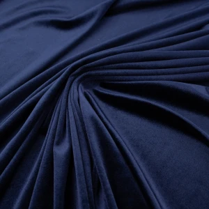 Konsultacje z krawcową - Dzianina welur cuba kolor granatowy TextileClub 